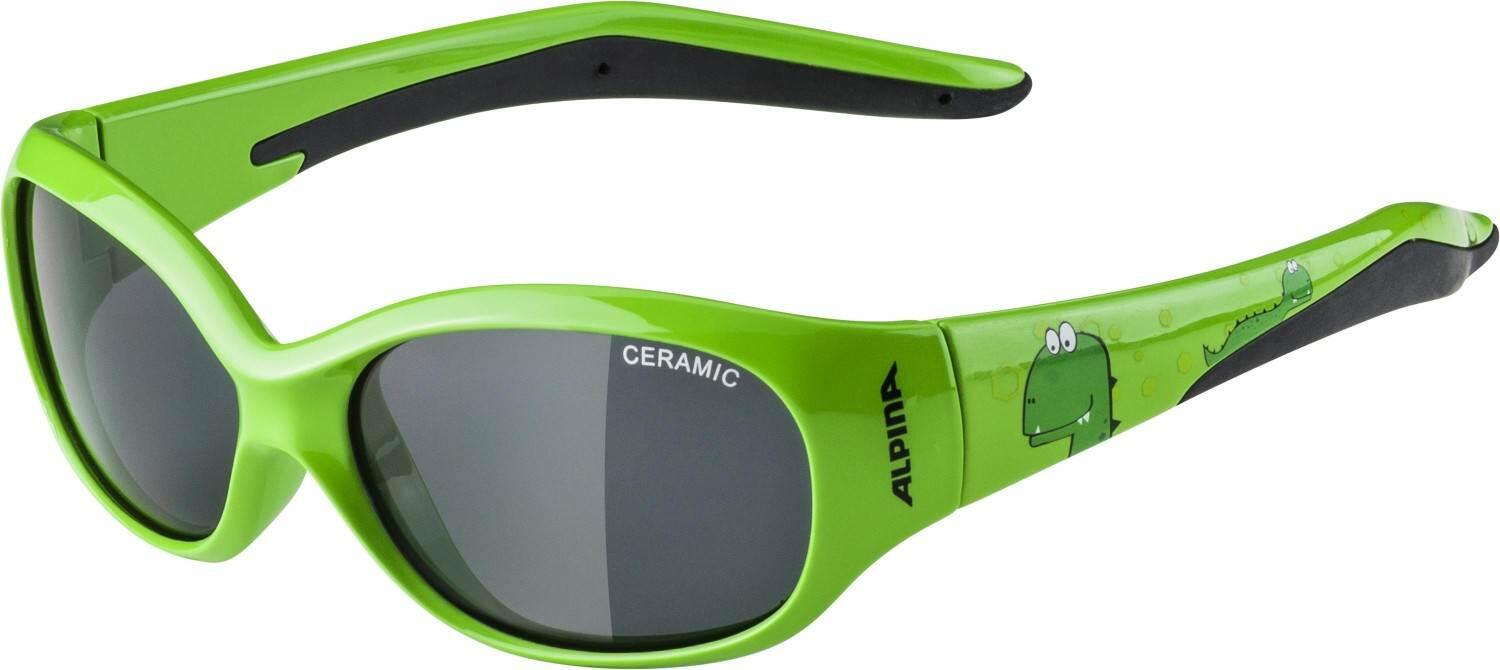 Alpina Flexxy Kids Sonnenbrille (475 green/dino, Ceramic, Scheibe: black (S3))