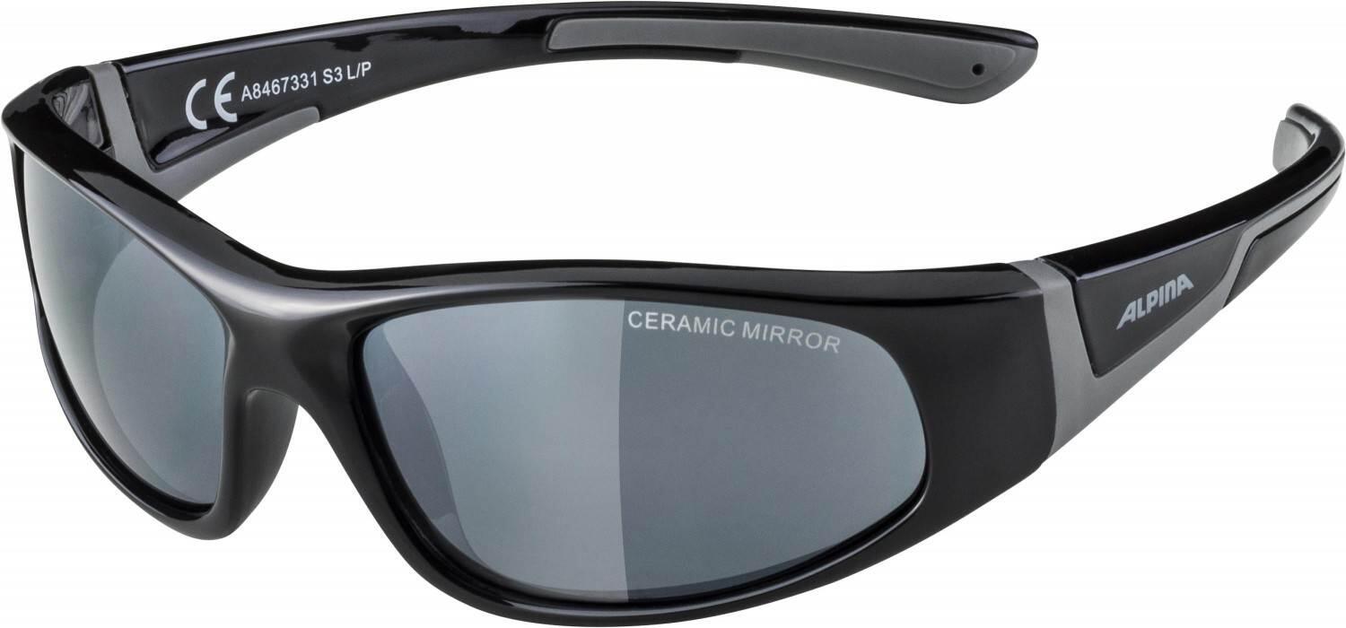 Alpina Flexxy Junior Sonnenbrille (331 black/grey Ceramic, Scheibe: black mirror (S3))