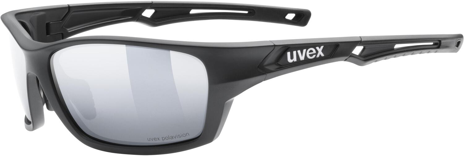 uvex Sportstyle 232 Polavision Sonnenbrille (2250 black matt, polavision, mirror silver (S3))