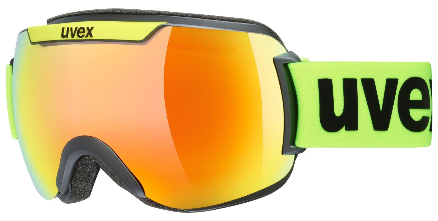 uvex Downhill 2000 CV Skibrille (3030 black lime mat, mirror orange/colorvision green (S2))