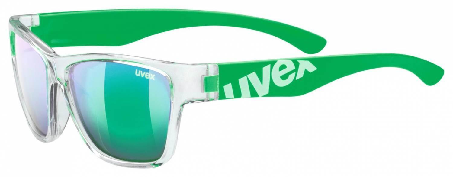 uvex Sportstyle 508 Kinder Sonnenbrille (9716 clear green, mirror green (S3))